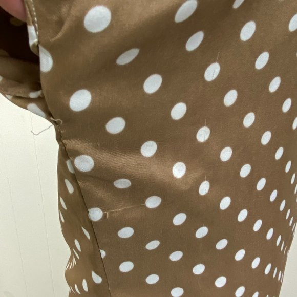 Vintage Taupe & White Polka Dot Sack Dress - Picture 8 of 12